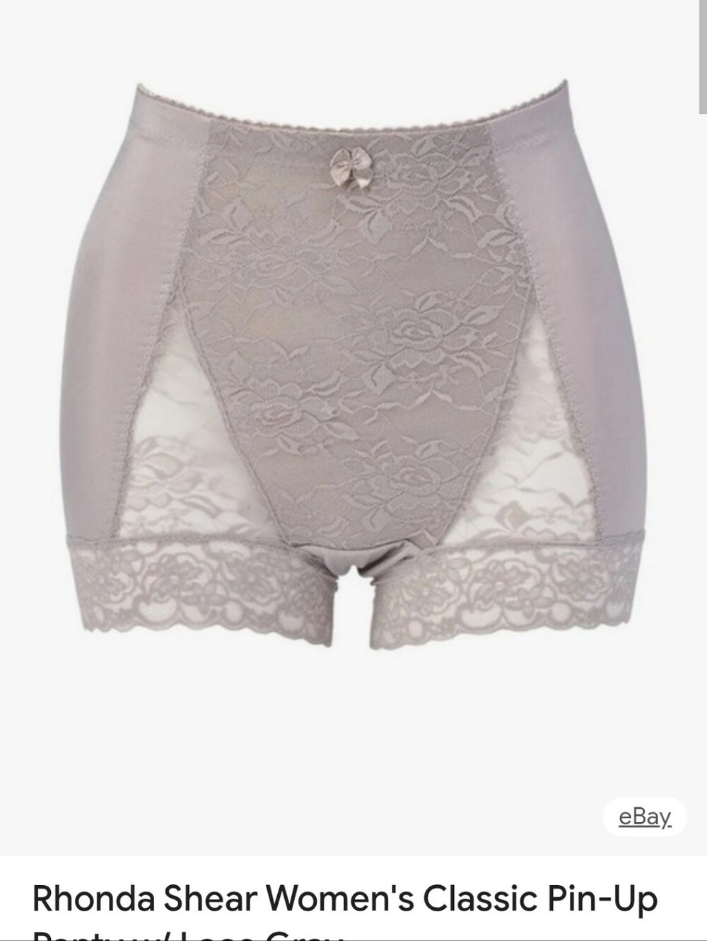 Rhonda Shear Gray Pinup Girl Lace Underwear Shorts Size Xl